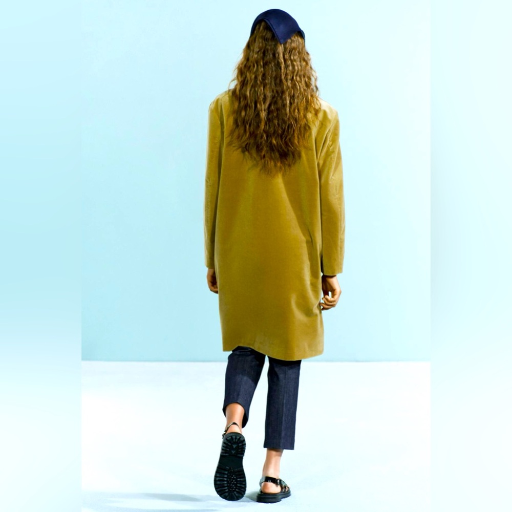 NWT ZARA VELVET COAT ZW COLLECTION LIGHT KHAKI! SIZE 2 SMALL & 1 LARGE❣️Mustard - Picture 5 of 12